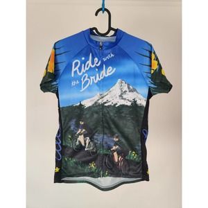 (V) Hill Killer Women cycling jersey sport bike RIDE WITH THE BRIDE sz M